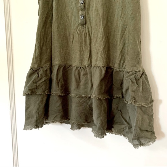 ✨ Aerie Olive Green Racerback Lightweight Tank with Ruffled Hem - XS - Picture 4 of 7